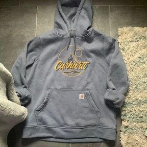 Carhartt blue hooded sweatshirt size large